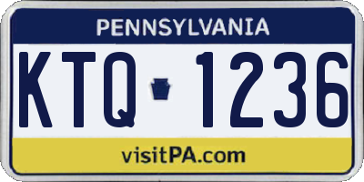PA license plate KTQ1236