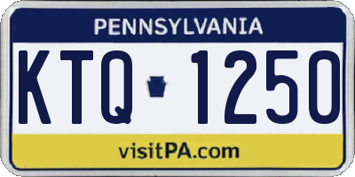 PA license plate KTQ1250