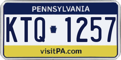 PA license plate KTQ1257