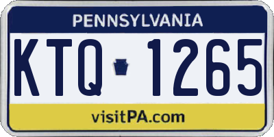 PA license plate KTQ1265