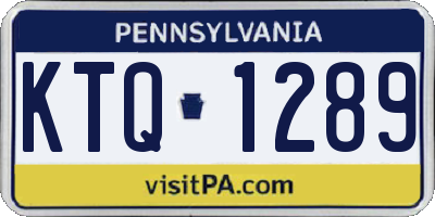 PA license plate KTQ1289
