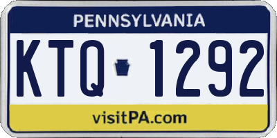 PA license plate KTQ1292