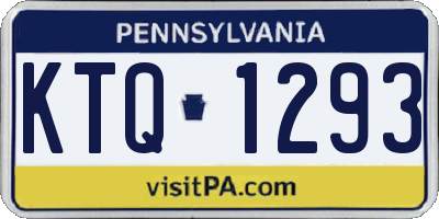 PA license plate KTQ1293