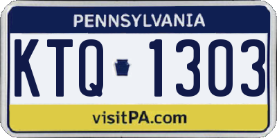 PA license plate KTQ1303