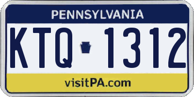 PA license plate KTQ1312
