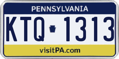 PA license plate KTQ1313