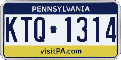 PA license plate KTQ1314