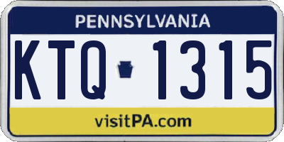 PA license plate KTQ1315