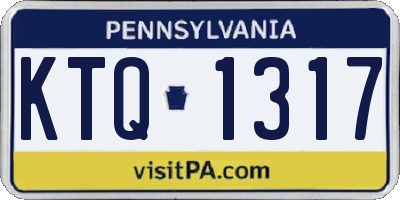 PA license plate KTQ1317