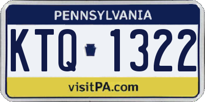 PA license plate KTQ1322