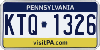 PA license plate KTQ1326