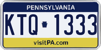 PA license plate KTQ1333