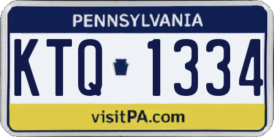 PA license plate KTQ1334
