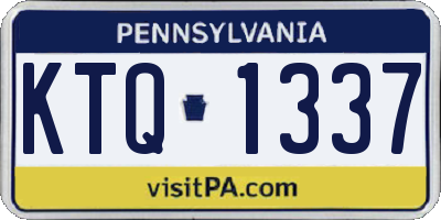 PA license plate KTQ1337
