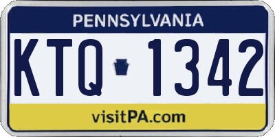 PA license plate KTQ1342