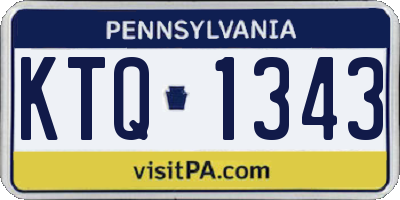 PA license plate KTQ1343