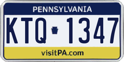 PA license plate KTQ1347