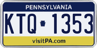 PA license plate KTQ1353