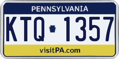 PA license plate KTQ1357