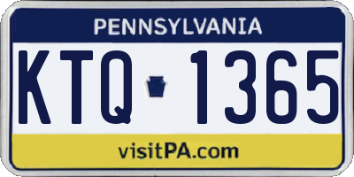 PA license plate KTQ1365