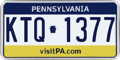 PA license plate KTQ1377
