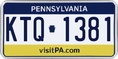 PA license plate KTQ1381