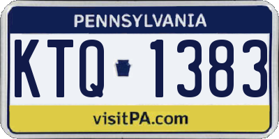 PA license plate KTQ1383