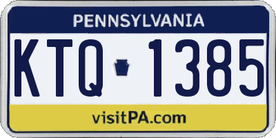 PA license plate KTQ1385