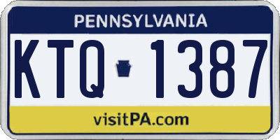 PA license plate KTQ1387