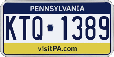 PA license plate KTQ1389