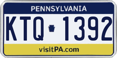 PA license plate KTQ1392