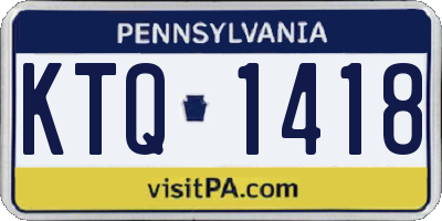 PA license plate KTQ1418