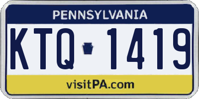 PA license plate KTQ1419