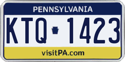 PA license plate KTQ1423