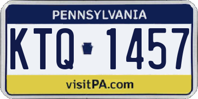 PA license plate KTQ1457
