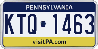 PA license plate KTQ1463