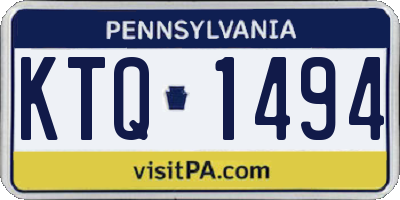 PA license plate KTQ1494