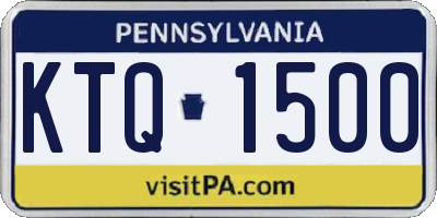 PA license plate KTQ1500