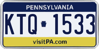 PA license plate KTQ1533