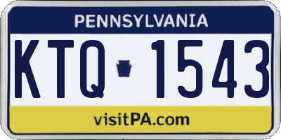 PA license plate KTQ1543