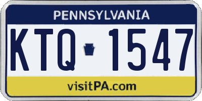 PA license plate KTQ1547