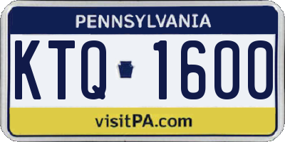 PA license plate KTQ1600