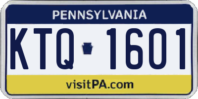 PA license plate KTQ1601
