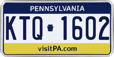 PA license plate KTQ1602