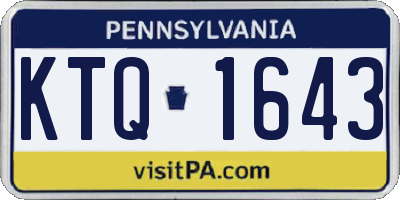 PA license plate KTQ1643
