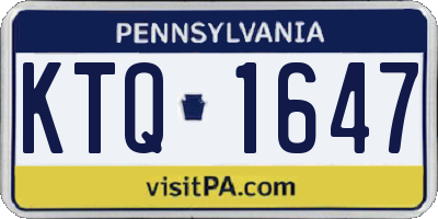 PA license plate KTQ1647