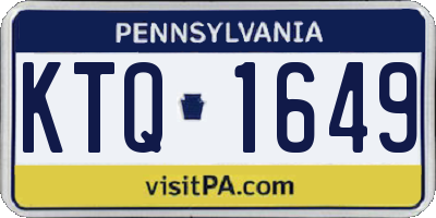 PA license plate KTQ1649