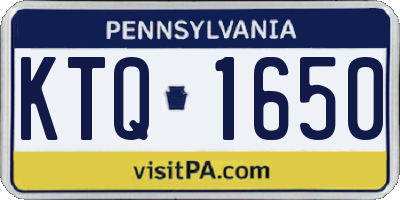 PA license plate KTQ1650