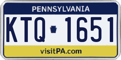 PA license plate KTQ1651