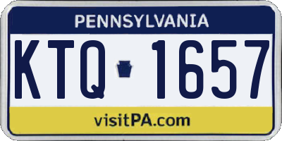 PA license plate KTQ1657